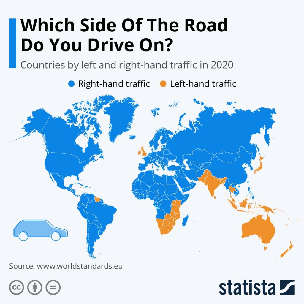 left hand drive map